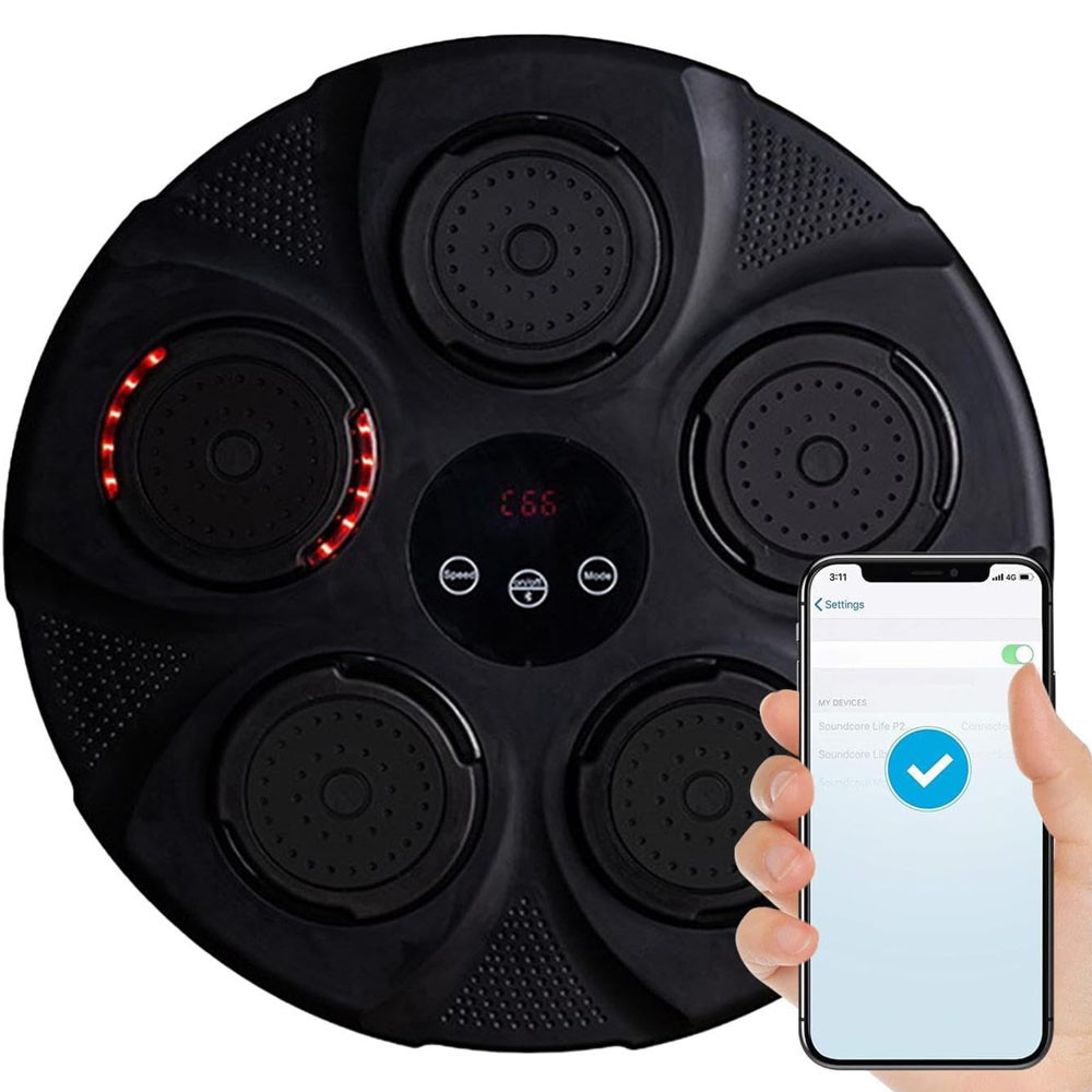 Настінна боксерська мішень з Bluetooth, 35х35х4 см / Інтерактивна мішень для боксу з музикою