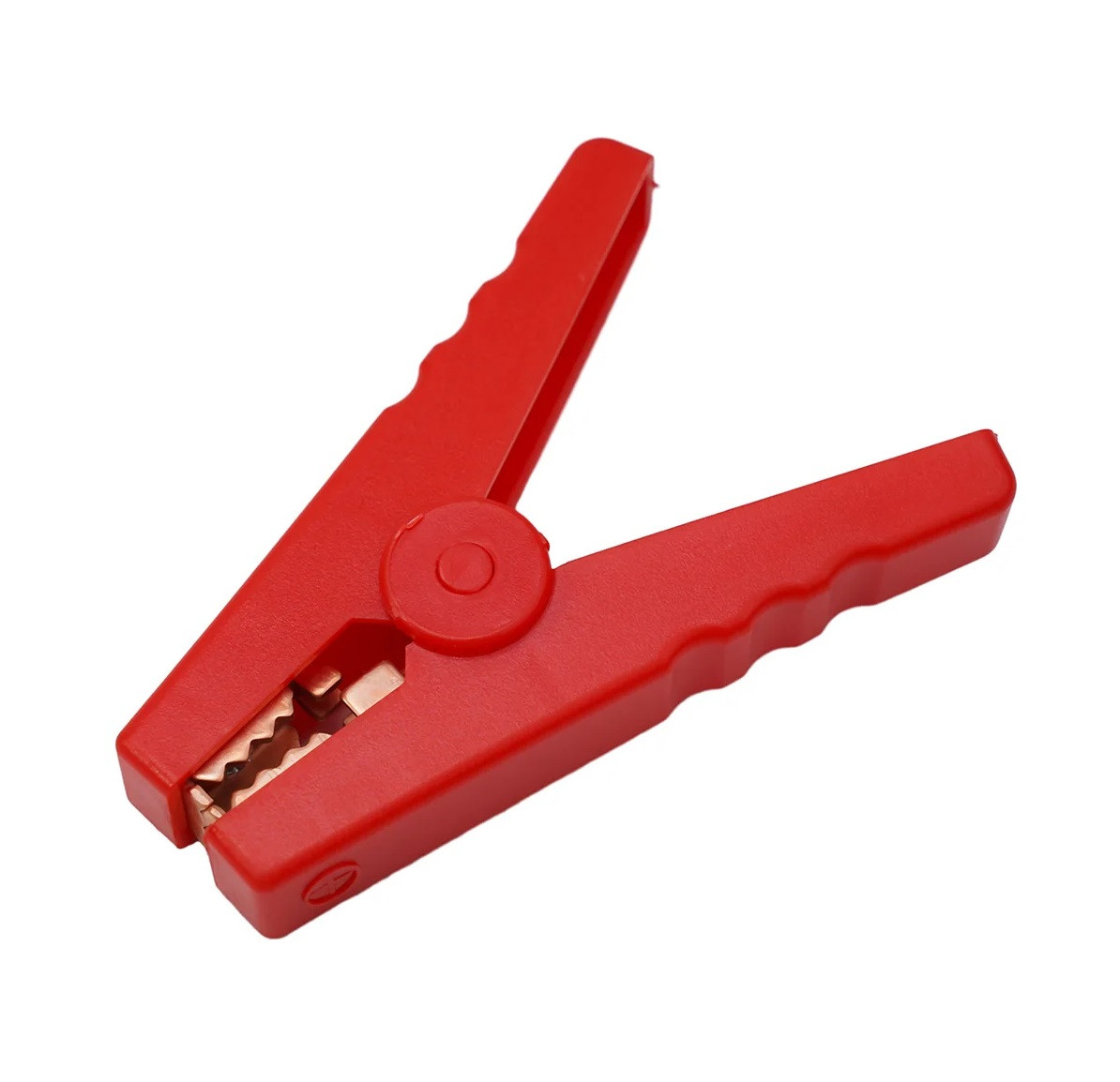 Клема крокодил, 90 мм, 100А, затискач для акумулятора, прикурювача, тестування та живлення, червоний