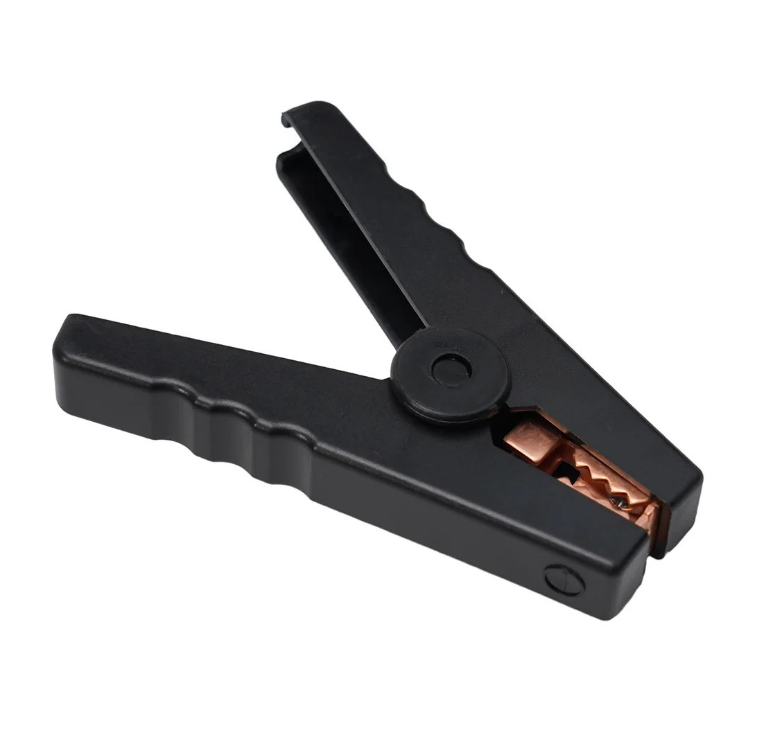 Клема крокодил, 90 мм, 100А, затискач для акумулятора, прикурювача, тестування та живлення, чорний