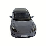 Машинка металева Tesla Model 3 Электромобиль Тесла Модель 3 сіра 1:24 зарядна станція звук світло відч двері 18,5*6*8,5 см (EL, фото 9