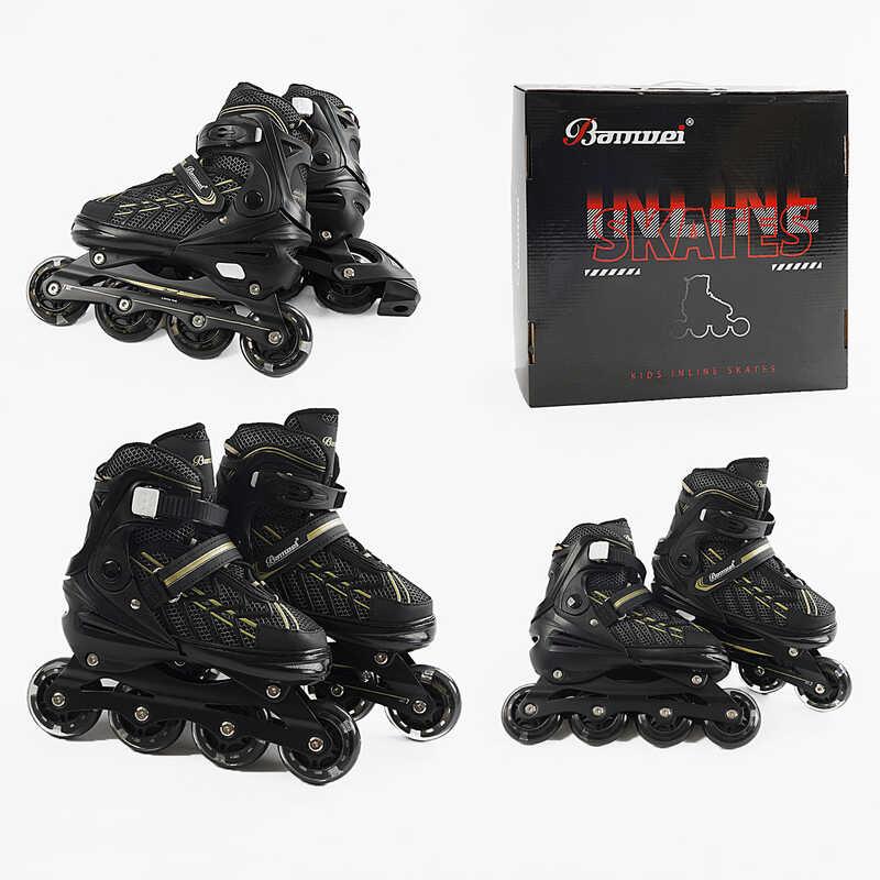 Роликові ковзани Best Roller 5411-20 L регульовані чорні розмір 39-42, фото 1