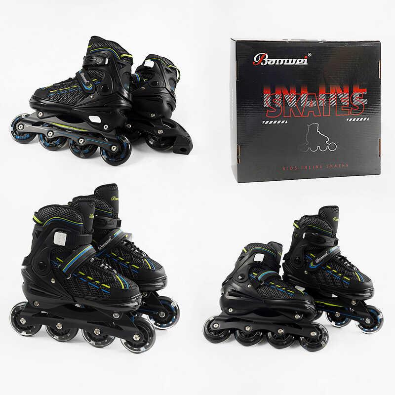 Роликові ковзани Best Roller 5844-01 M регульовані чорні розмір 35-38, фото 1