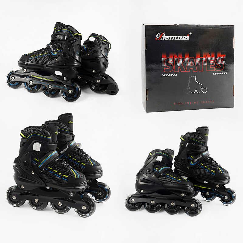 Роликові ковзани Best Roller 5962-15 L регульовані чорні розмір 39-42, фото 1