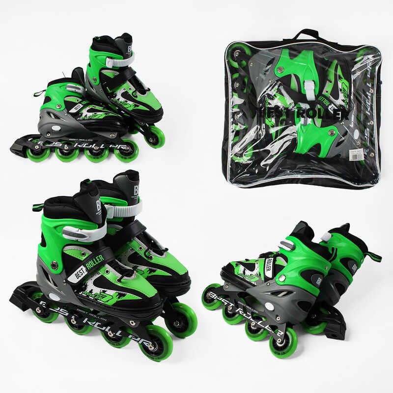 Роликові ковзани Best Roller 76903-L регульовані зелений розмір 38-42, фото 1