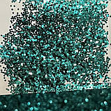 Глітер (блискітки), 1\ 40 (0.6 мм), колір смарагдовий, арт 018222, упаковка ≈ 6,5 грам (з урахуванням баночки), Смарагдовий, фото 3