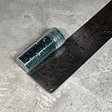 Глітер (блискітки), 1\ 40 (0.6 мм), колір смарагдовий, арт 018222, упаковка ≈ 6,5 грам (з урахуванням баночки), Смарагдовий, фото 4