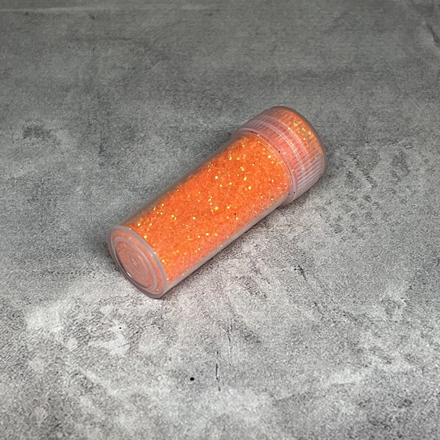 Глітер (блискітки), 1\ 128 (0.2 мм), колір помаранчевий, арт 018223, упаковка ≈ 6,5 грам (з урахуванням баночки), Помаранчевий, фото 1