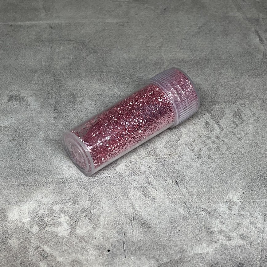 Глітер (блискітки), 1\ 128 (0.2 мм), колір рожевий, арт 018225, упаковка ≈ 6,5 грам (з урахуванням баночки), Рожевий, фото 1