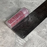 Глітер (блискітки), 1\ 128 (0.2 мм), колір рожевий, арт 018225, упаковка ≈ 6,5 грам (з урахуванням баночки), Рожевий, фото 2