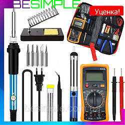 УЦІНКА! не комплект Набір паяльника з мультиметром, 19шт, 60Вт, Soldering kit / Паяльний набір