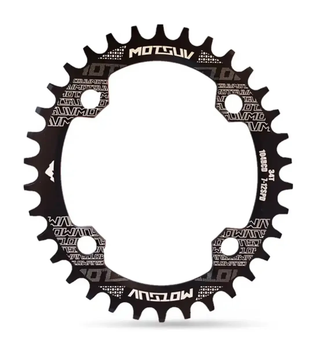 Зірка шатунів Motsuv NW Oval 104BCD 34T алюміній овальна Чорний Art 960508, фото 1