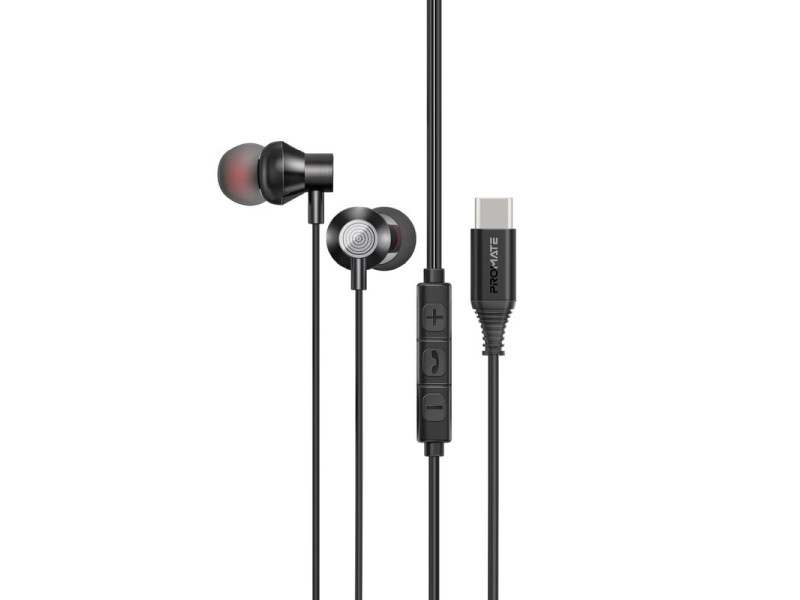 Навушники з мікрофоном Promate Silken-C Black (silken-c.black)