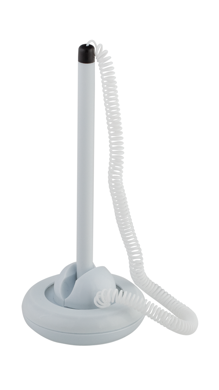 Ручка кулькова на підставці WHITE DeskPen, L2U, 0,7 мм, пластиковий корпус, сині чорнила BUROMAX BM.8140-01