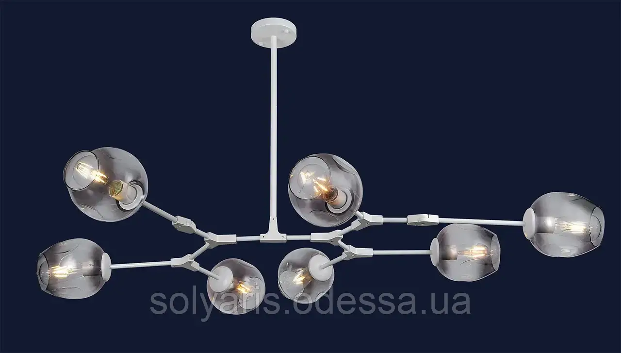 Люстра молекула на сім плафонів 752L7731-7 WH+BK