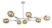 Стельова люстра-молекула Levistella на сім коричневих плафонів під лампу Е27 IP20 752L7731-7 WH+BR, фото 2