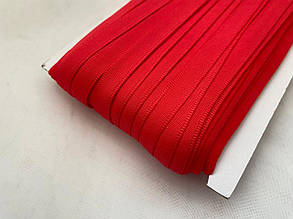 Тунельна,стрічка ширина 1см безшовна гладка, світло-червона