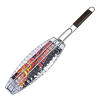 Решетка гриль для барбекю (рыба) 21х40см, решітка на мангал, сітка для барбекю, решітка-гриль рибна