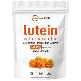 Lutein 40mg with Zeaxanthin 240 Count Потужний комплекс для здоров’я очей, 240 капсул, строк до 02/2027