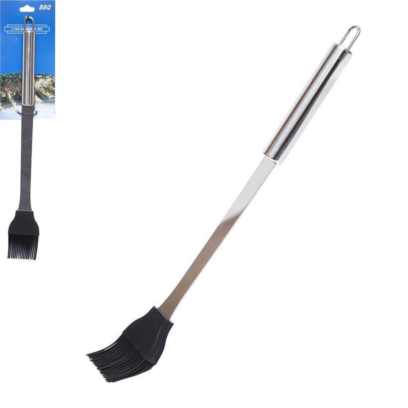 Кулінарний пензлик для гриля барбекю метал-силікон Набір 2шт 40см, фото 1