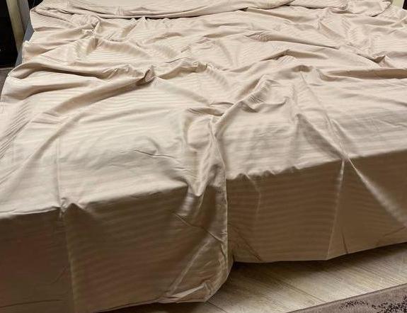 Підковдра Полуторна, страйп-сатин кольору Мокко