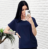 Комфортна жіноча блуза оверсайз з коротким рукавом футболка блузка жіноча повсякденна літня блуза, фото 6