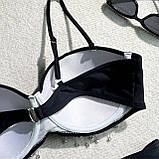 Купальник роздільний чорний із декоративними ланцюжками M 44, фото 4