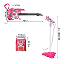 Дитяча гітара + мікрофон + підсилювач Kruzzel 22407 рожева, фото 8