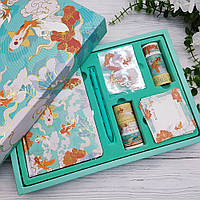 Канцелярський набір для творчості «Шлях натхнення» Подарунковий набір з коропами коі Бірюза