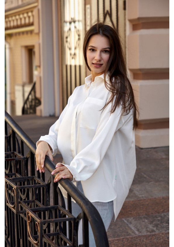 Сорочка жіноча біла oversize WOOLBOOK