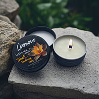 Масажна свічка Lamour інтимна арома свічка для тіла розслаблююча з ароматом ванілі та шкіри 30 мл
