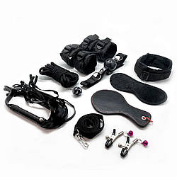БДСМ набір для саду-маза рольових ігор Alive FURY Black BDSM Kit, 10 предметів