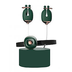 Набір затискачі для сосків з вібрацією та нашийник Qingnan No.2, зелений