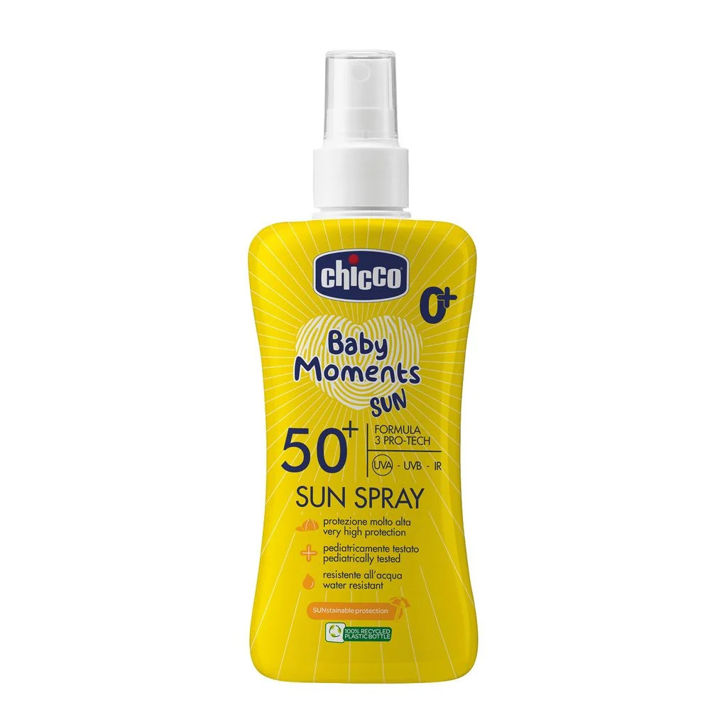 Молочко-спрей сонцезахисне Chicco Baby Moments SUN, SPF 50+, 150 мл