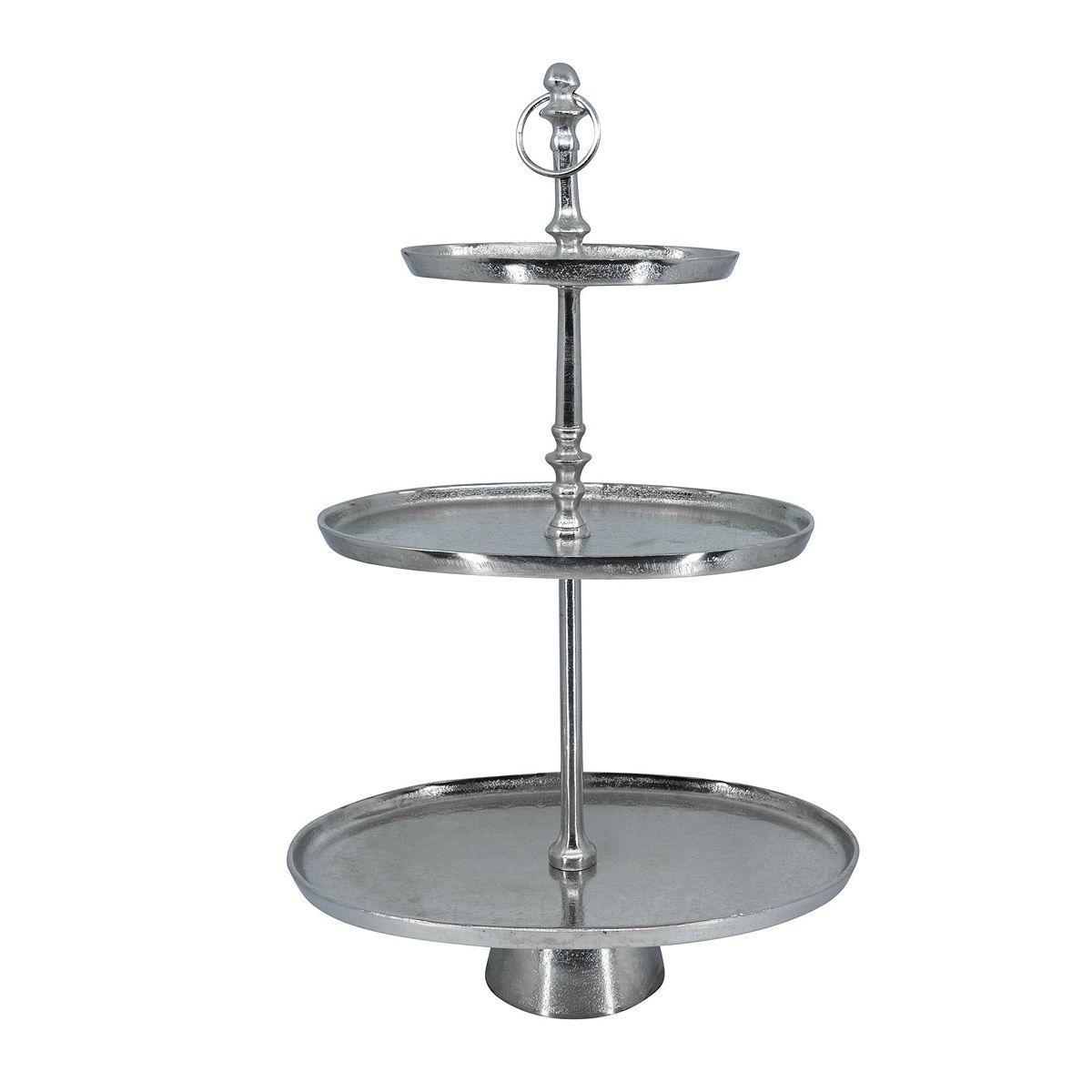 Фруктовниця 3-х ярусна овальної форми з нікелю в сріблястому кольорі LC Home, фото 1