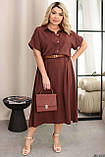 Жіноча літня ніжна сукня міді довжини Тканина: штапель Розміри: 50-52,54-56,58-60, фото 2