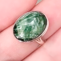 Серафініт срібна каблучка, 2561КС