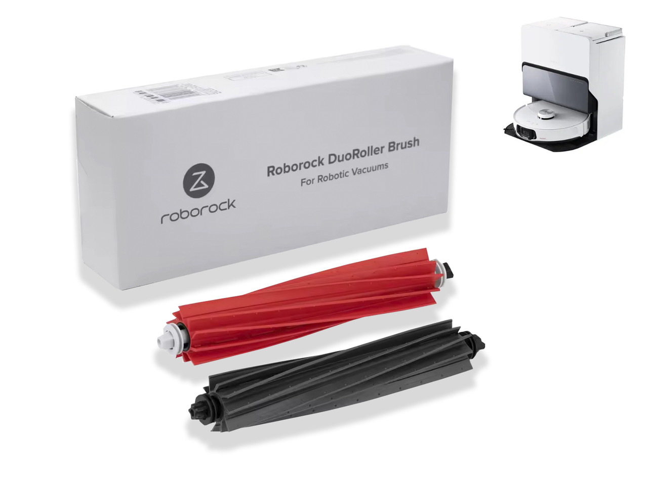 Оригінальний набір основних щіток DuoRoller для роботів-пилососів Roborock S8 MaxV Ultra / G20S / Q8 Max / Q5 Pro (2 шт.), фото 1