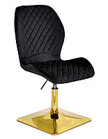 Стілець Fox 4-GD-Base на золотій квадратній нозі-опорі, поворотний із регулюванням висоти, м'яке сидіння, фото 7