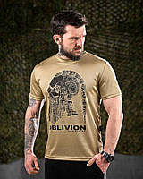 Тактична футболка койот,футболка койот кулмакс,футболка койот з принтом,футболка воїн oblivion койот
