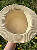 Жіночий літній капелюх-канотьє оздоблений ремінчиком з екозамші. Світлий беж (розмір 56), фото 3