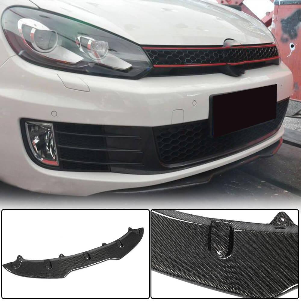 Накладка на передній бампер Lip V4 (для GTI HB 2010-2013, Карбон) для Volkswagen Golf 6