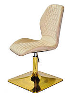 Стілець Fox 4-GD-Base на золотій квадратній нозі-опорі, поворотний із регулюванням висоти, м'яке сидіння, фото 9