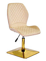 Стілець Fox 4-GD-Base на золотій квадратній нозі-опорі, поворотний із регулюванням висоти, м'яке сидіння, фото 6