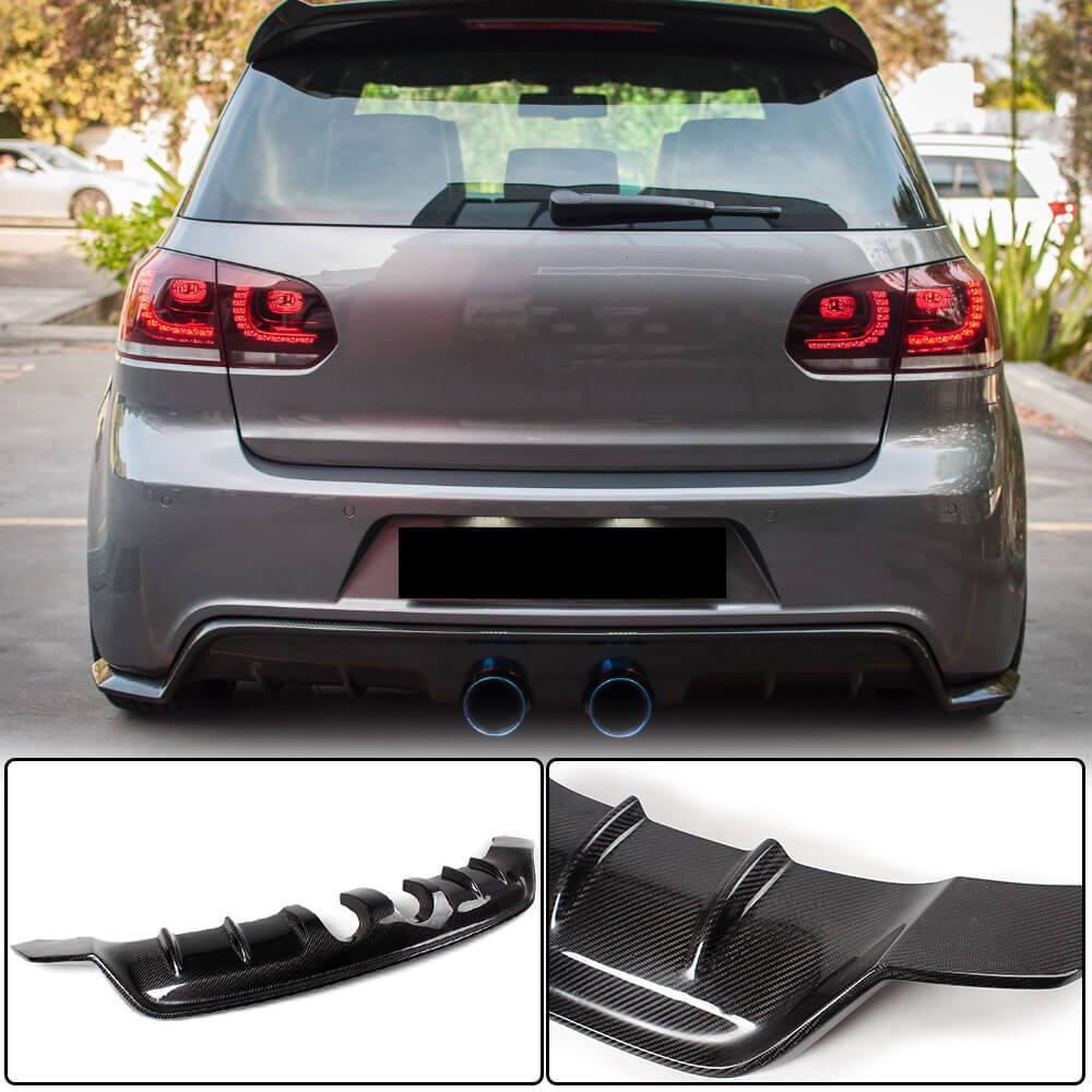 Дифузор заднього бампера V1 (для R/R20 HB 2010-2013, Карбон) для Volkswagen Golf 6
