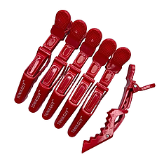 Затискачі для волосся Toni&Guy (крокодили), червоні (FK608507Red)