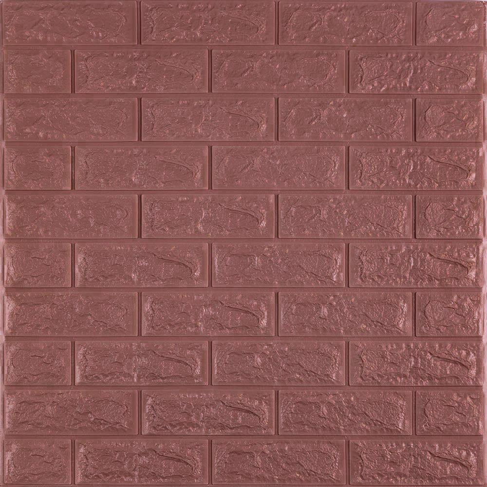 Декоративна 3Д-панель стінова Цегла Кава самоклеючі 3d панелі для стін 700x770x7 мм (18-7мм), фото 1