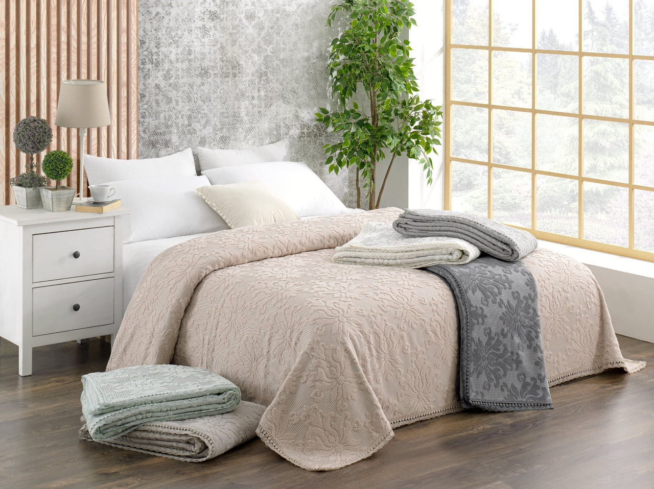 Махрове покривало Moss Zeren 220 х 240 см Bej