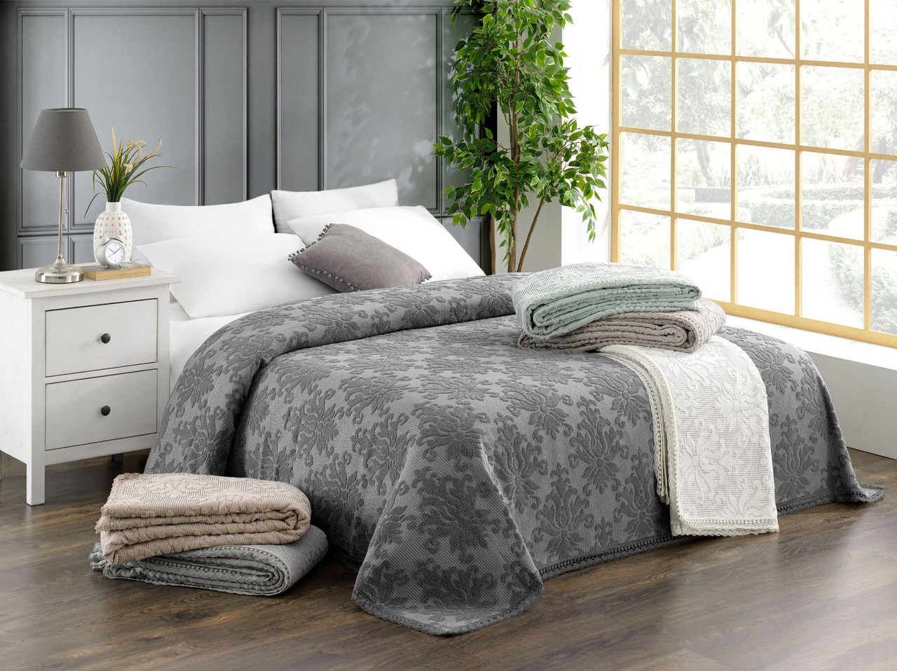 Махрове покривало Moss Zeren 220 х 240 см Dark Grey