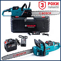 Аккумуляторная цепная пила Bosch GSR340iW (48V, 12A/h) Бесщеточная пила Бош с шиной 45 см для заготовки дров qr