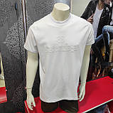 Чоловіча однотона футболка біла, фото 2
